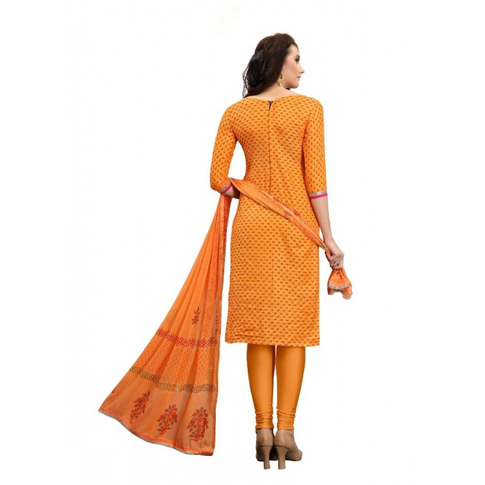 Women's Cotton Unstitched Salwar-Suit Material With Dupatta