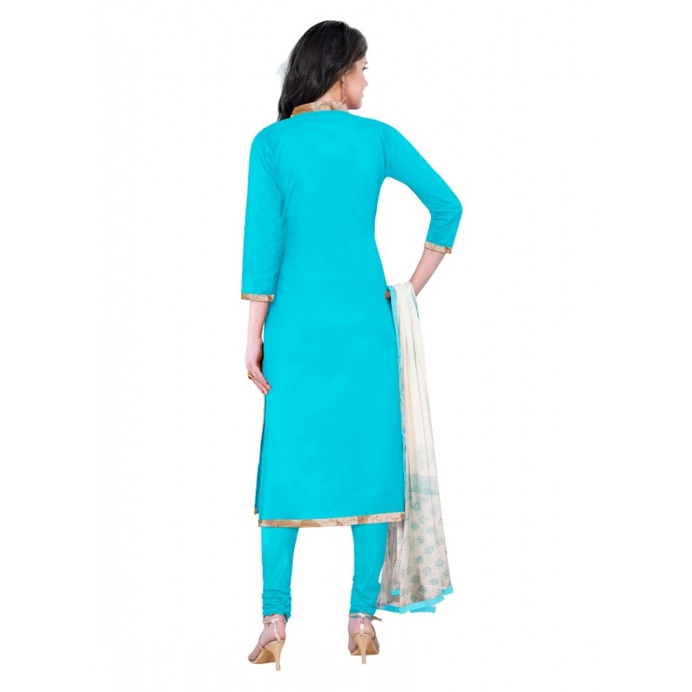 Women's Cotton Unstitched Salwar Suit-Material With Dupatta