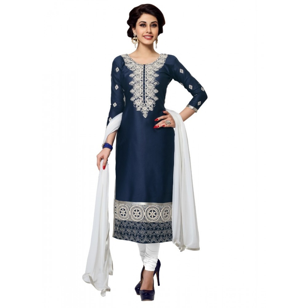 Women's Cotton Unstitched Salwar Suit-Material With Dupatta