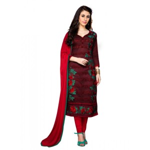 Women's Cotton Unstitched Salwar Suit-Material With Dupatta