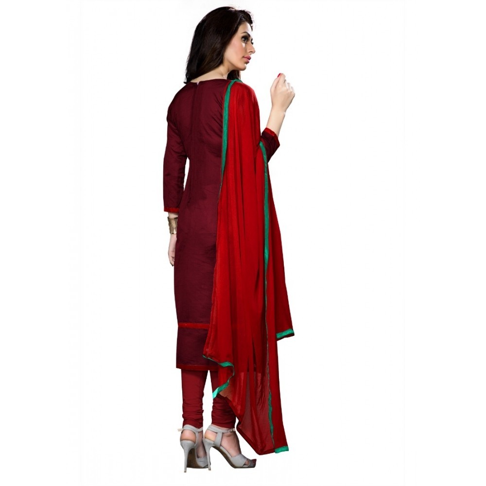 Women's Cotton Unstitched Salwar Suit-Material With Dupatta