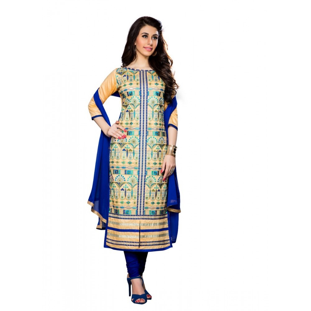 Women's Cotton Unstitched Salwar Suit-Material With Dupatta