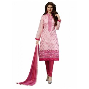 Women's Chanderi Unstitched Salwar Suit-Material With Dupatta