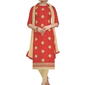 Womens Cotton Regular Unstitched Salwar-Suit Material With Dupatta