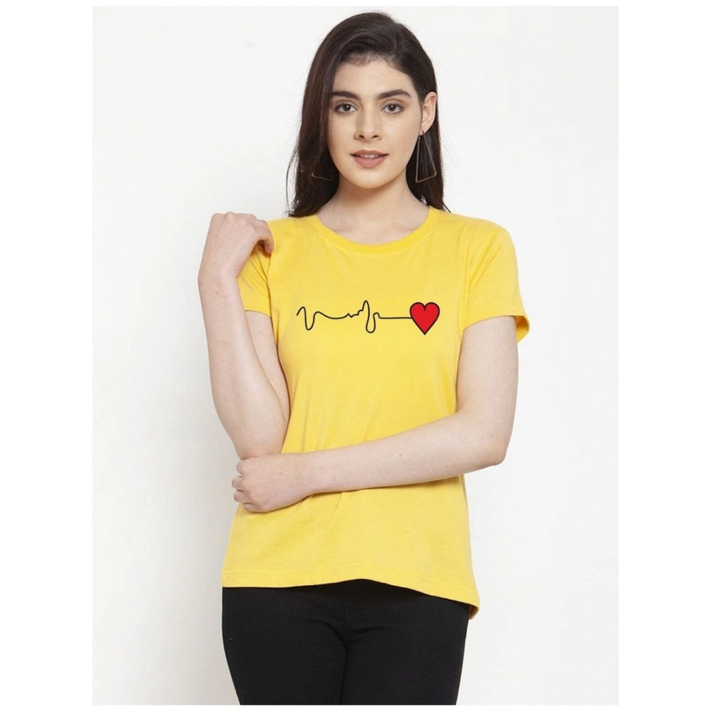 Women's Cotton Blend Waves Printed T-Shirt