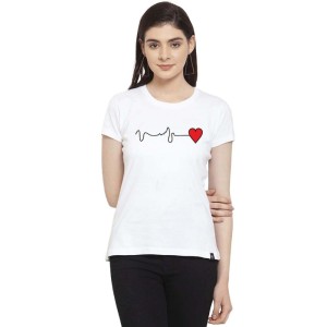 Women's Cotton Blend Waves Printed T-Shirt