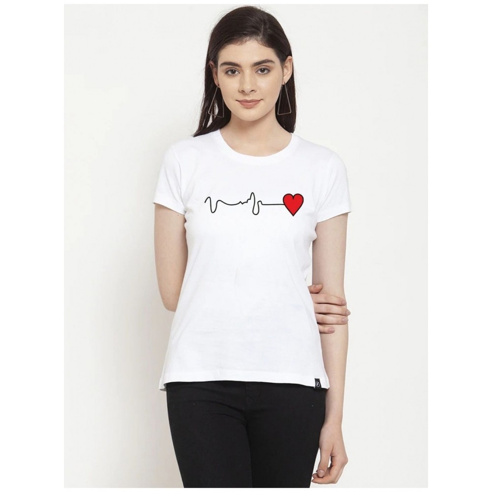 Women's Cotton Blend Waves Printed T-Shirt