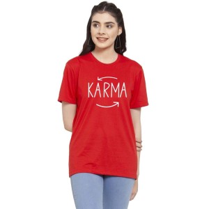 Women's Cotton Blend Karma Printed T-Shirt