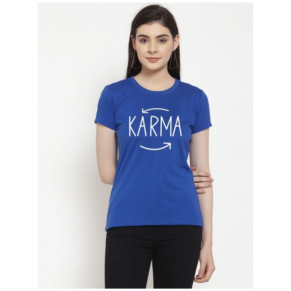 Women's Cotton Blend Karma Printed T-Shirt