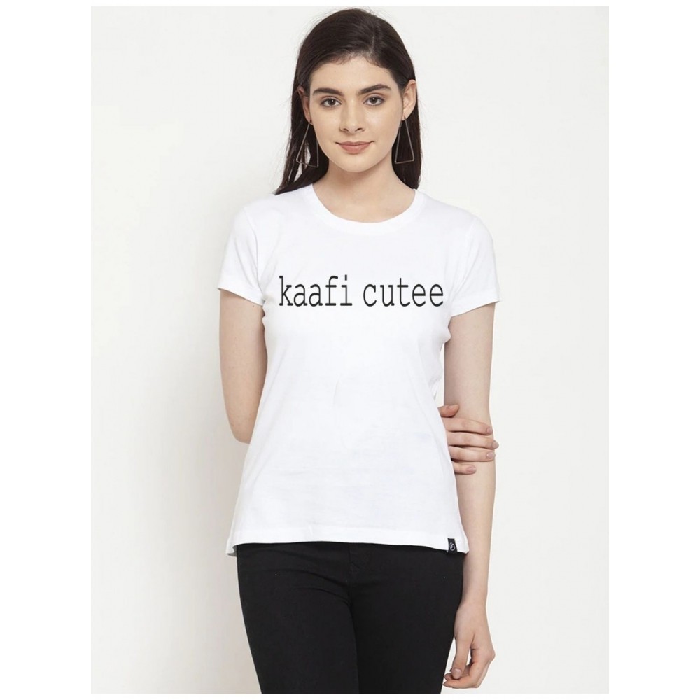 Women's Cotton Blend Kaafi Cutee Printed T-Shirt