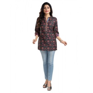 Women's 3/4th Sleeve Viscose Blend Tunic Short Top