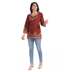 Women's 3/4th Sleeve Summer Cool Tunic Short Top