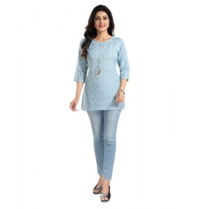 Women's 3/4th Sleeve Viscose Blend Tunic Short Top
