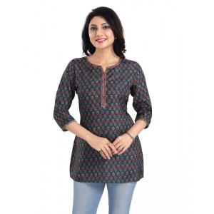 Women's 3/4th Sleeve Viscose Blend Tunic Short Top