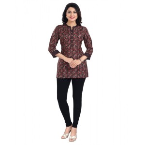 Women's 3/4th Sleeve Viscose Blend Tunic Short Top