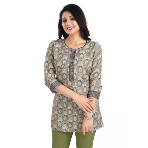 Women's 3/4th Sleeve Viscose Blend Tunic Short Top
