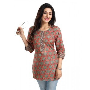 Women's 3/4th Sleeve Viscose Blend Tunic Short Top