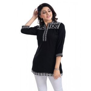 Women's 3/4th Sleeve Viscose Tunic Short Top