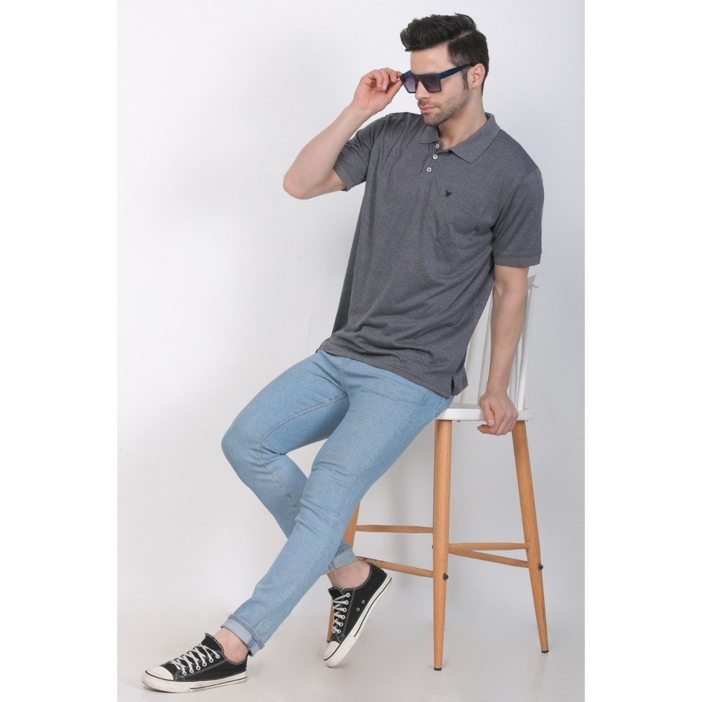 Men's Poly Viscose Polo Plain Tshirt