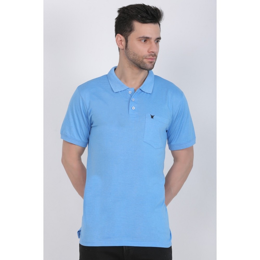 Men's Poly Viscose Polo Plain Tshirt