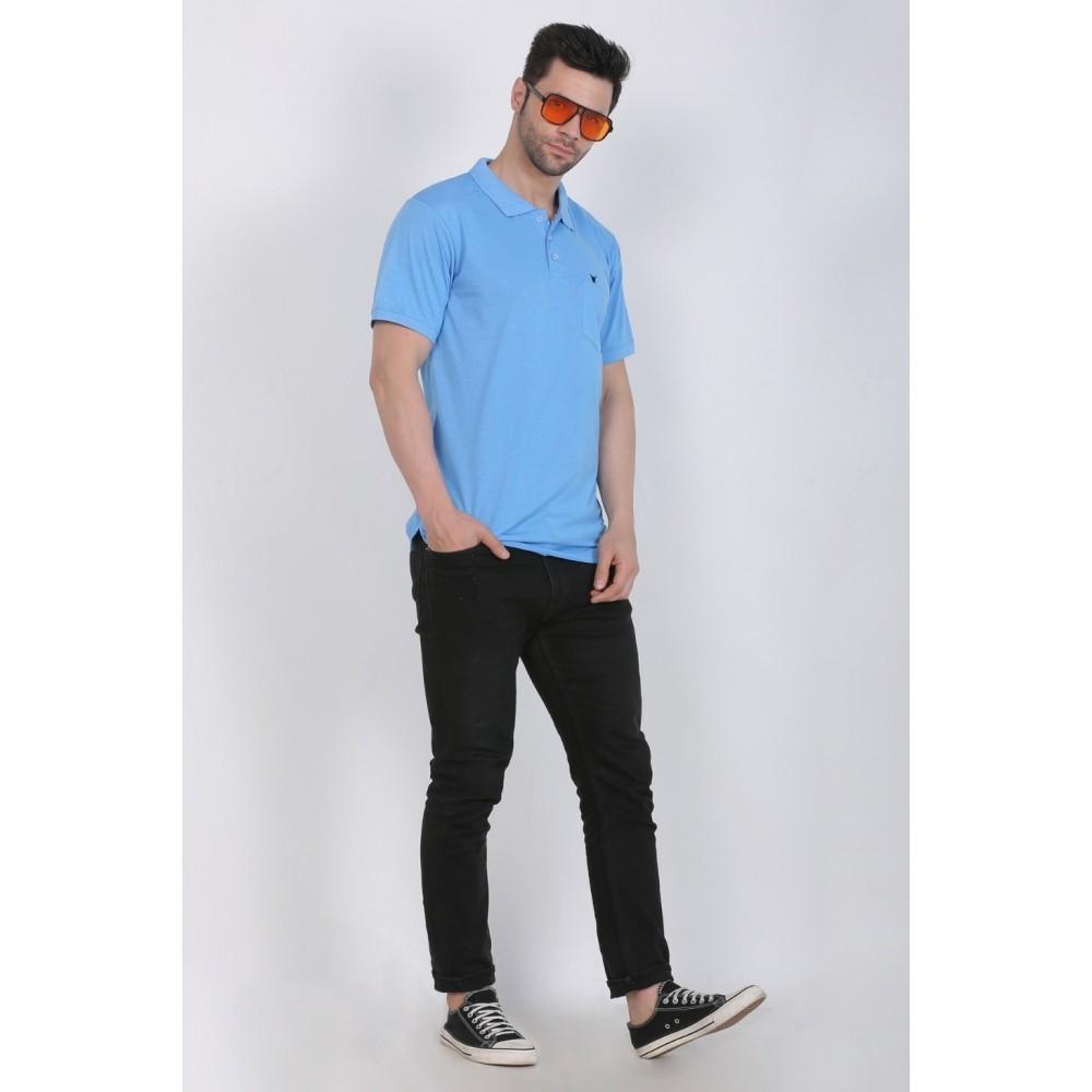 Men's Poly Viscose Polo Plain Tshirt