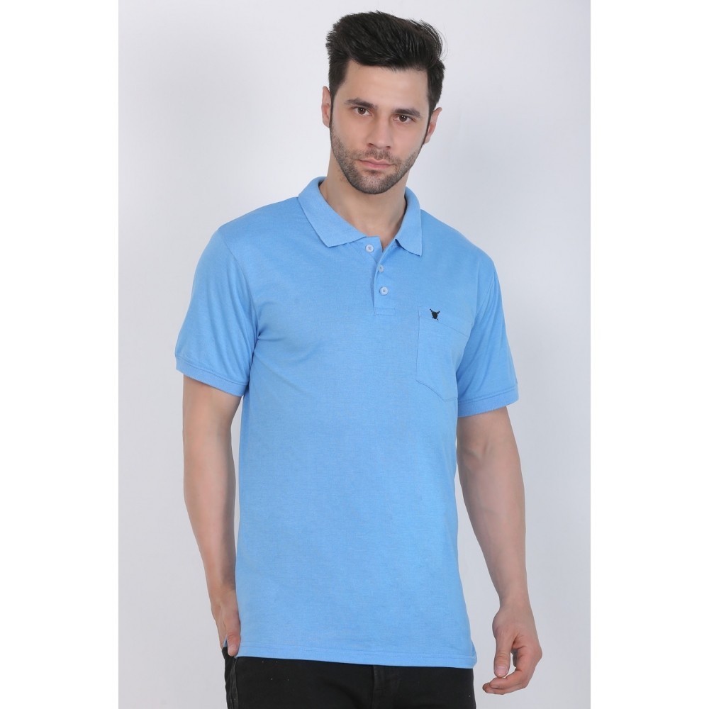 Men's Poly Viscose Polo Plain Tshirt
