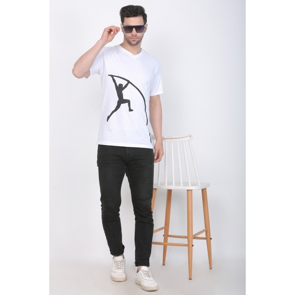 Men's Cotton Jersey V Neck Printed Tshirt