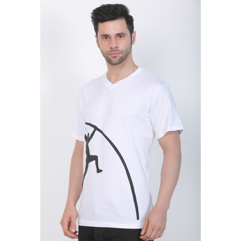Men's Cotton Jersey V Neck Printed Tshirt