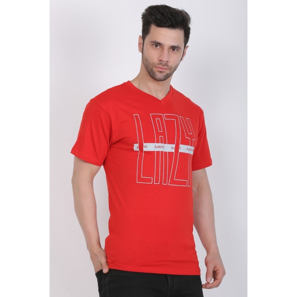Men's Cotton Jersey V Neck Printed Tshirt