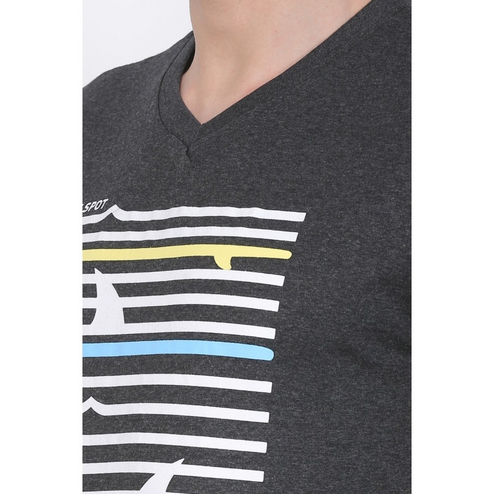 Men's Cotton Jersey V Neck Printed Tshirt