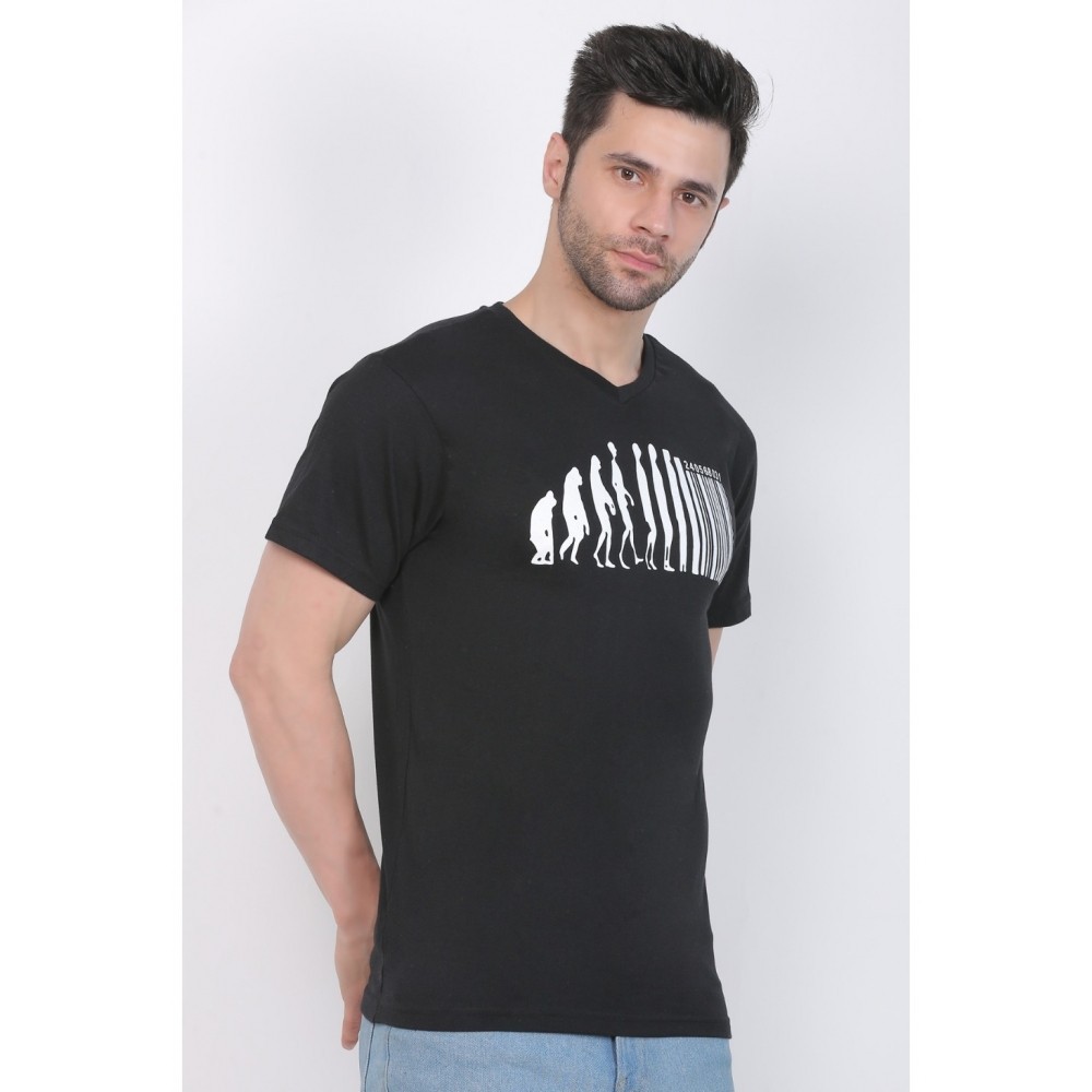 Men's Cotton Jersey V Neck Printed Tshirt