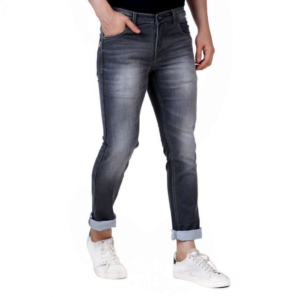 Men's Straight Fit Denim Mid Rise Jeans