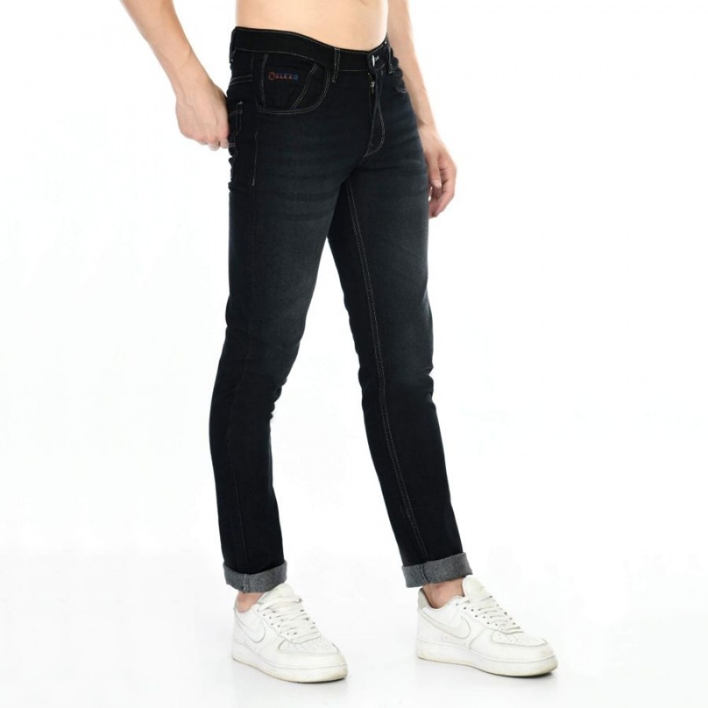 Men's Straight Fit Denim Mid Rise Jeans