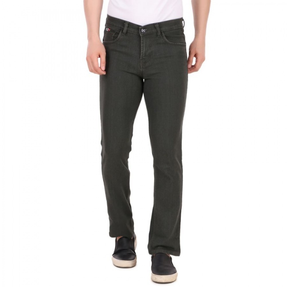 test 1 Men's Straight Fit Denim High Rise Bootcut Stretchable Jeans