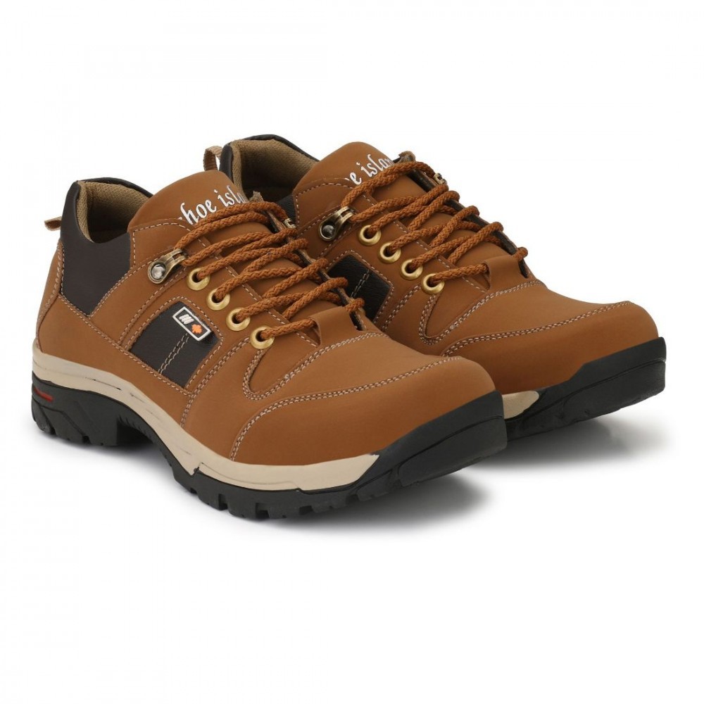 Men Tan,Brown,Black Color Leatherette Material Casual Boots