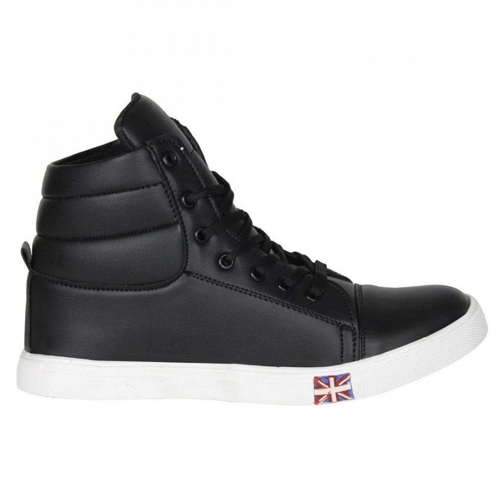 Men Black Color Synthetic Material Casual Sneakers