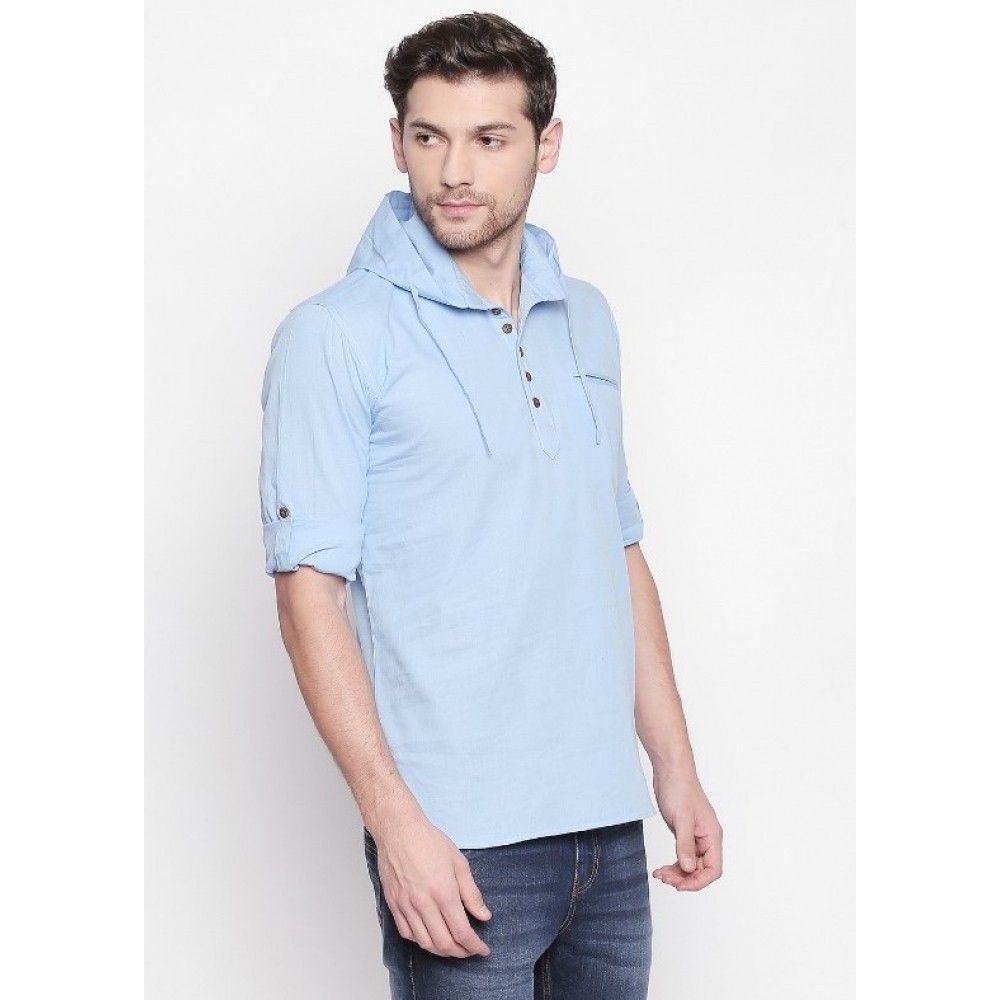 Men's Cotton Casual Short Cross Kurta Shirt