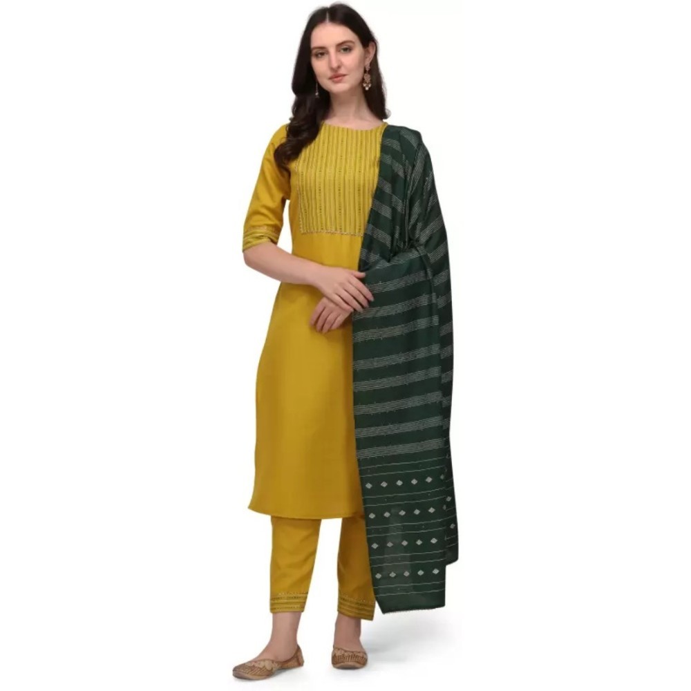 Women's Printed Kurti With Bottom Set