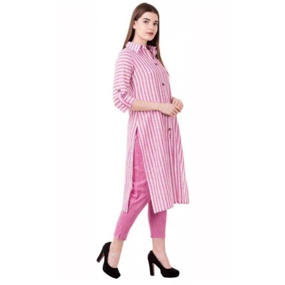 Women's Printed Kurti With Bottom Set