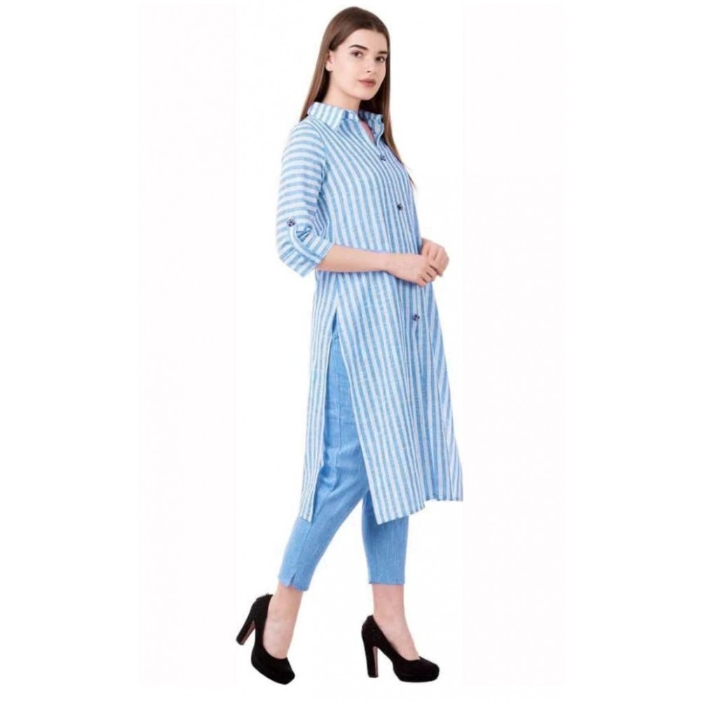 Women's Printed Kurti With Bottom Set
