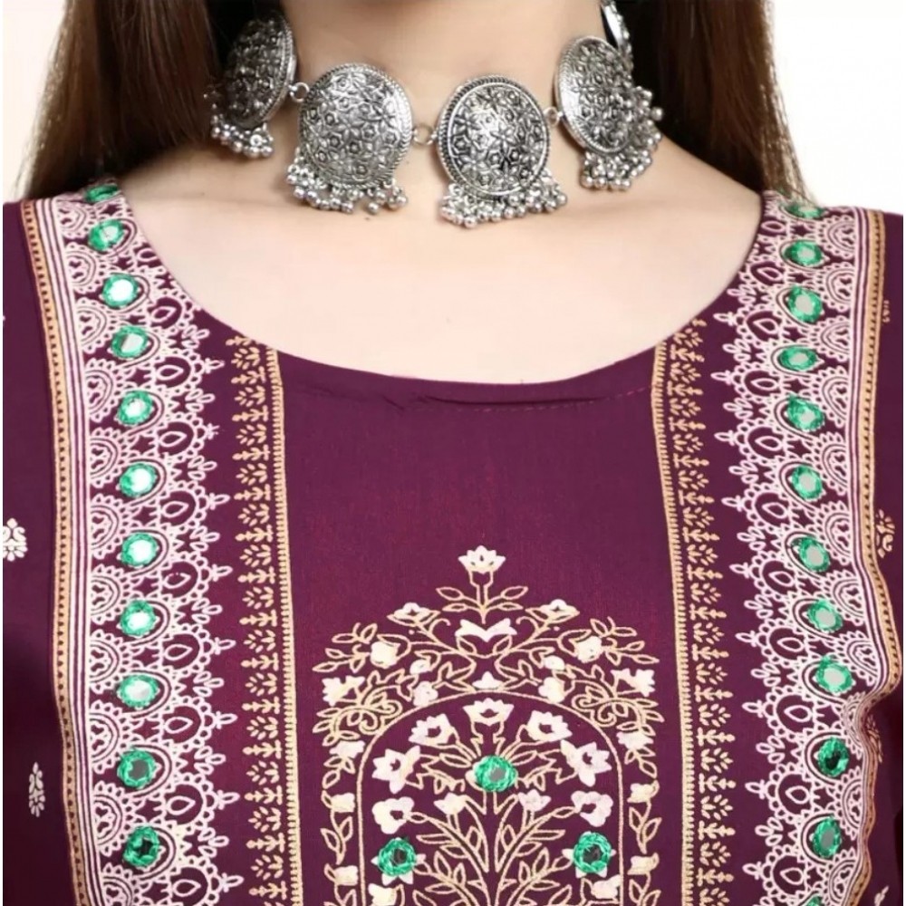 Women's Printed Embroidery Kurti