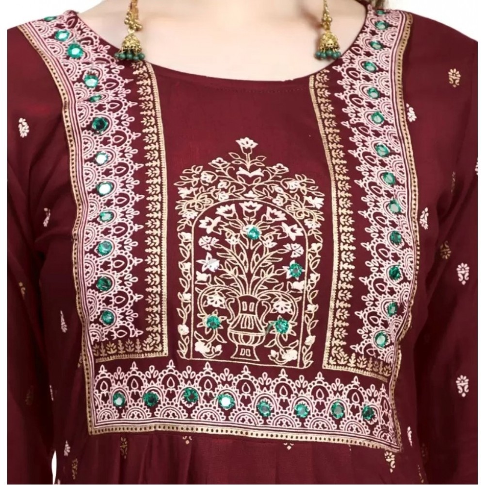 Women's Printed Embroidery Kurti