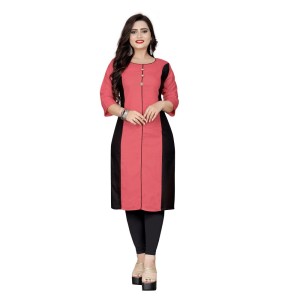 Women's Cotton Soild Straight Kurti