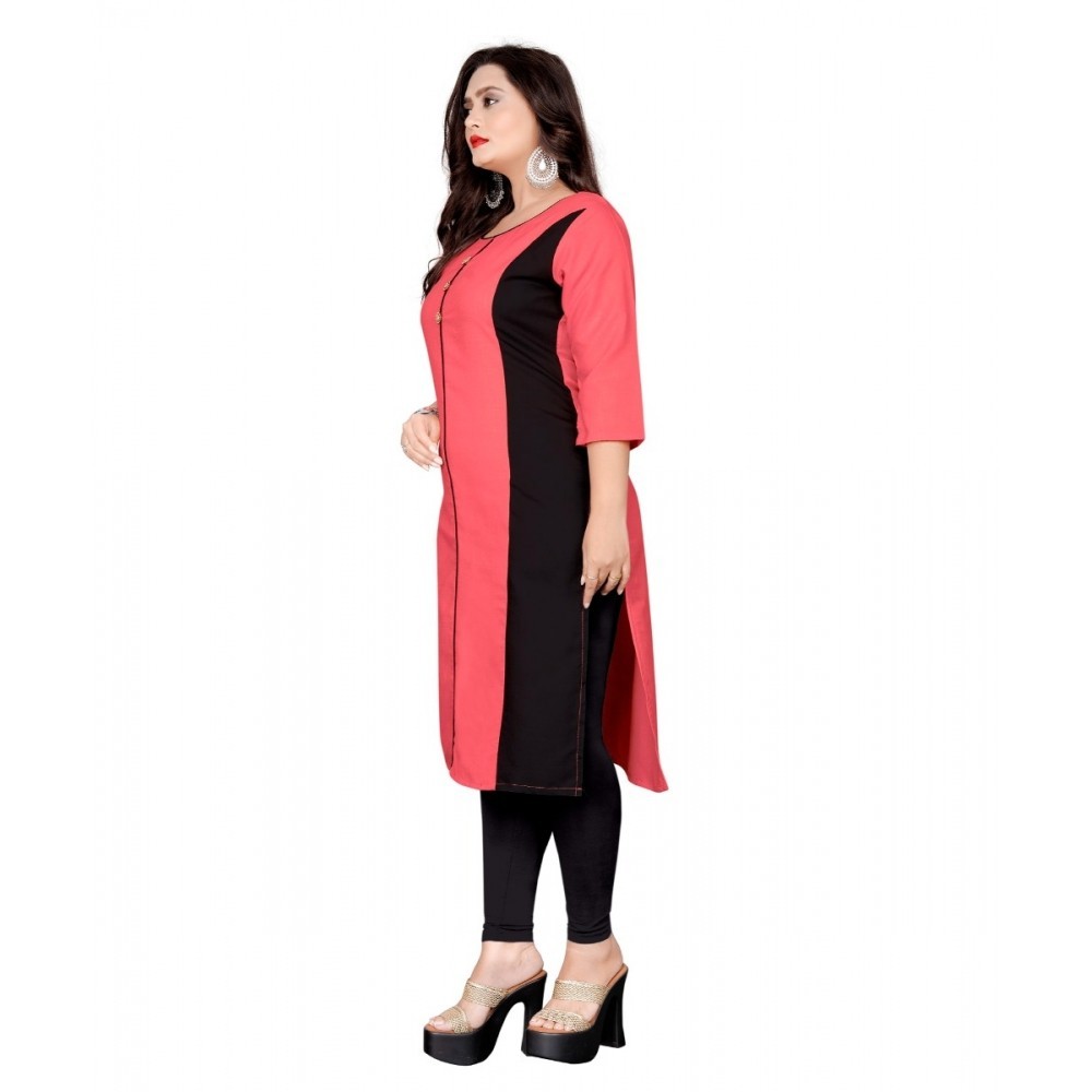 Women's Cotton Soild Straight Kurti