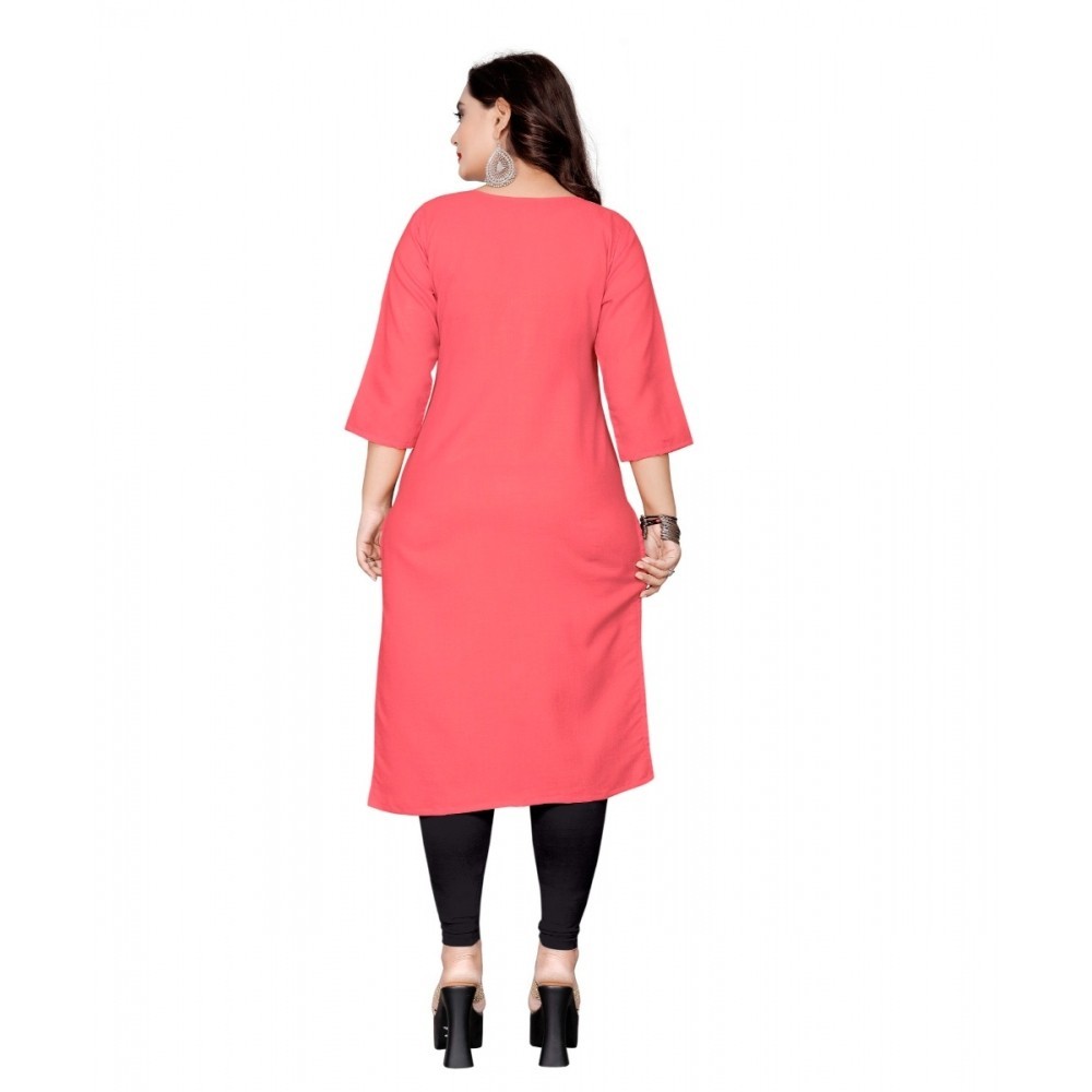 Women's Cotton Soild Straight Kurti