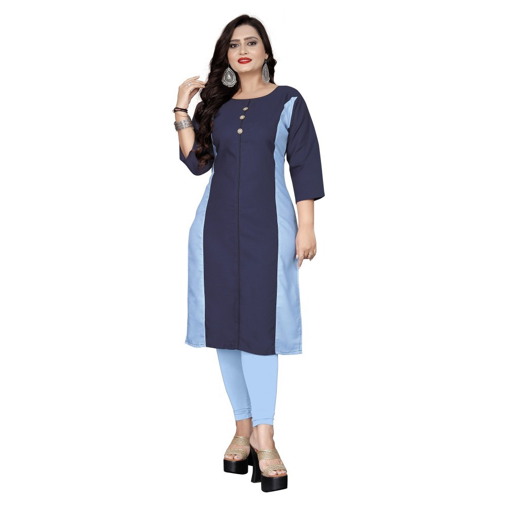 Women's Cotton Soild Straight Kurti