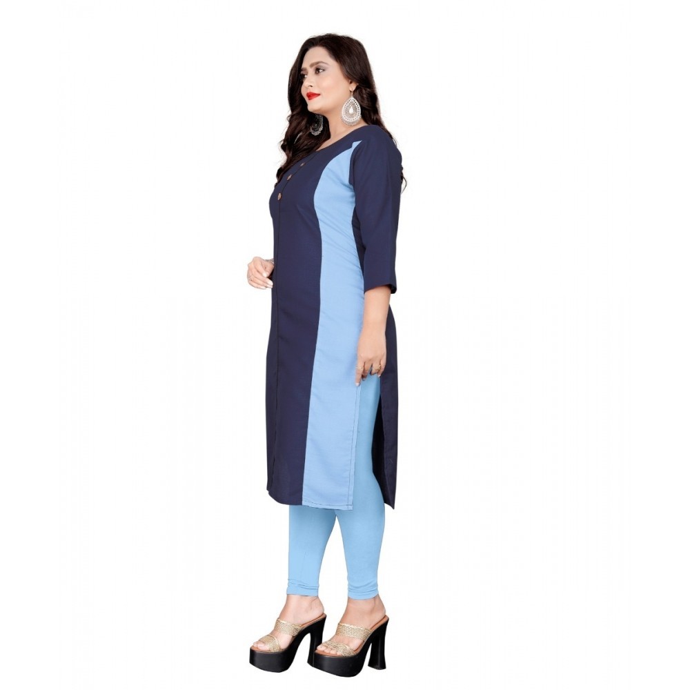 Women's Cotton Soild Straight Kurti