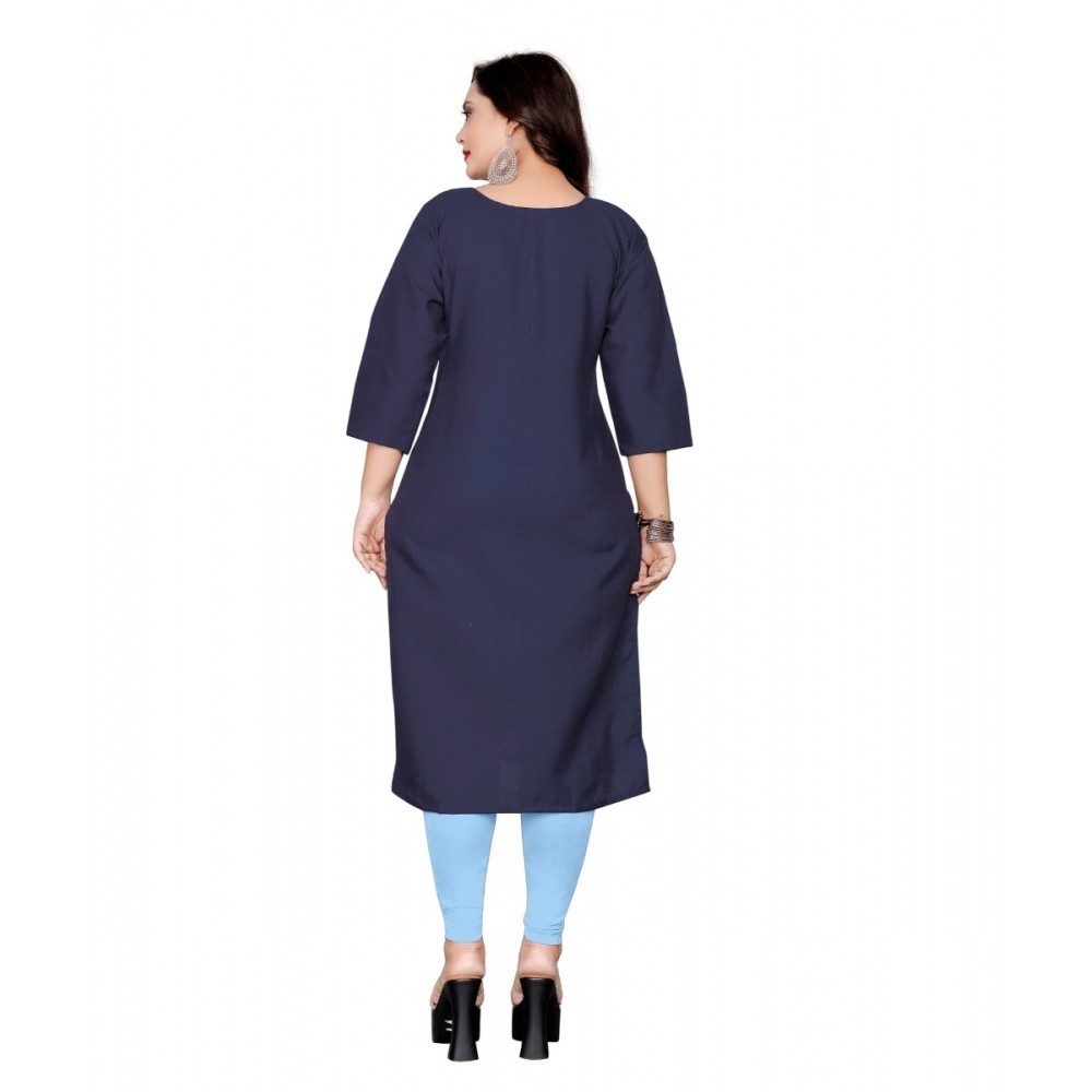 Women's Cotton Soild Straight Kurti