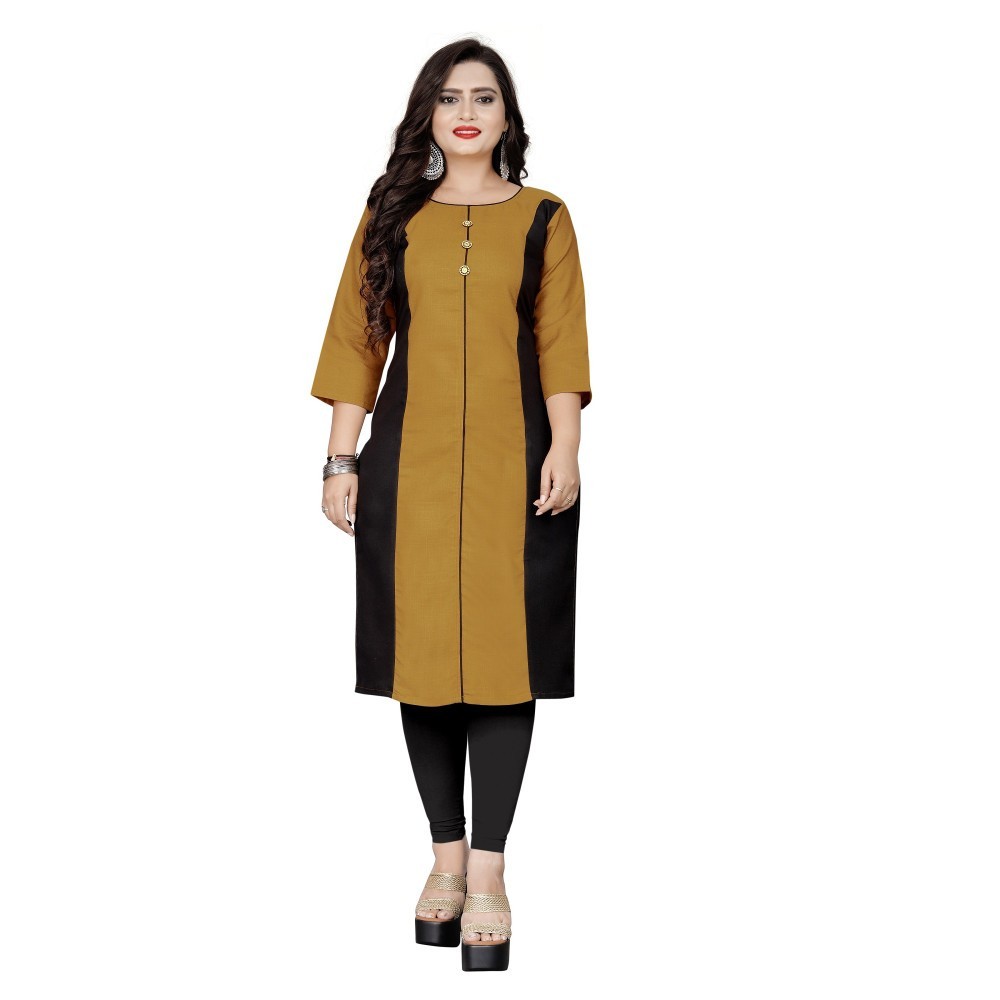 Women's Cotton Soild Straight Kurti