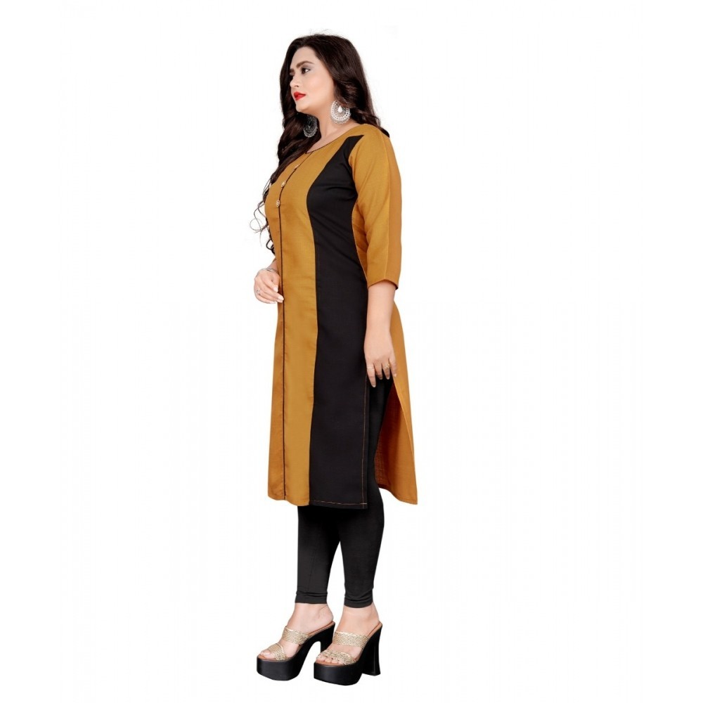 Women's Cotton Soild Straight Kurti
